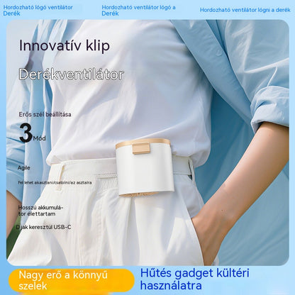 🔥【Vásárolj 1-et, kapsz 2-t ingyen】🌀 Mini nagy sebességű ventilátor, amely derékra rögzíthető.