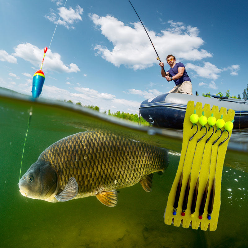 🔥【Compra 1 y llévate 1 gratis】🎣 Anzuelo flotante de alta flotabilidad con bola: ¡flota naturalmente y pica al instante! 🐟💧 Mantiene el cebo a la profundidad perfecta: más picadas, menos espera. 🔴⚡