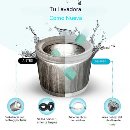 🔥【Producto más vendido】🔥【24 tabletas】💦Limpiador de tambor para lavadora, tabletas de limpieza adecuadas para lavadoras totalmente automáticas, pueden desinfectar y esterilizar el tambor.