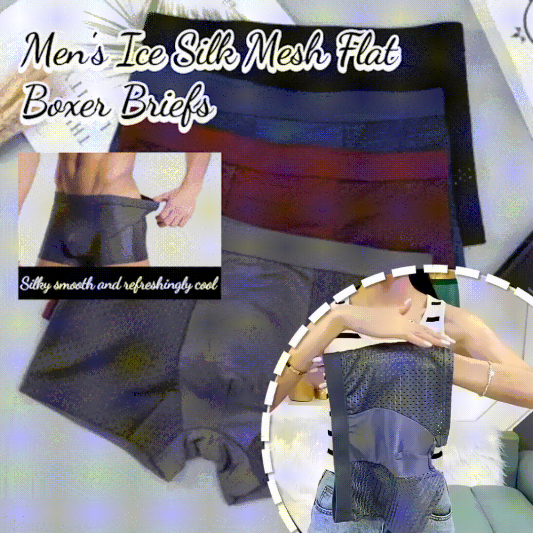 🔥【4 darabos】🧊🩲Férfi jégselyem hálós boxernadrág