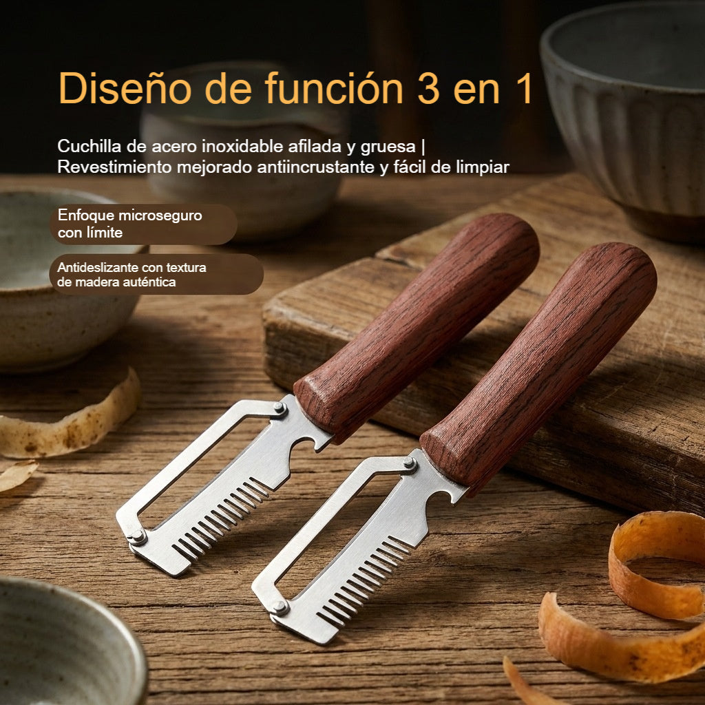 Compra 1, llévate 1 gratis Pelador de cocina multifuncional 3 en 1: ¡Pela, corta y abre botellas!