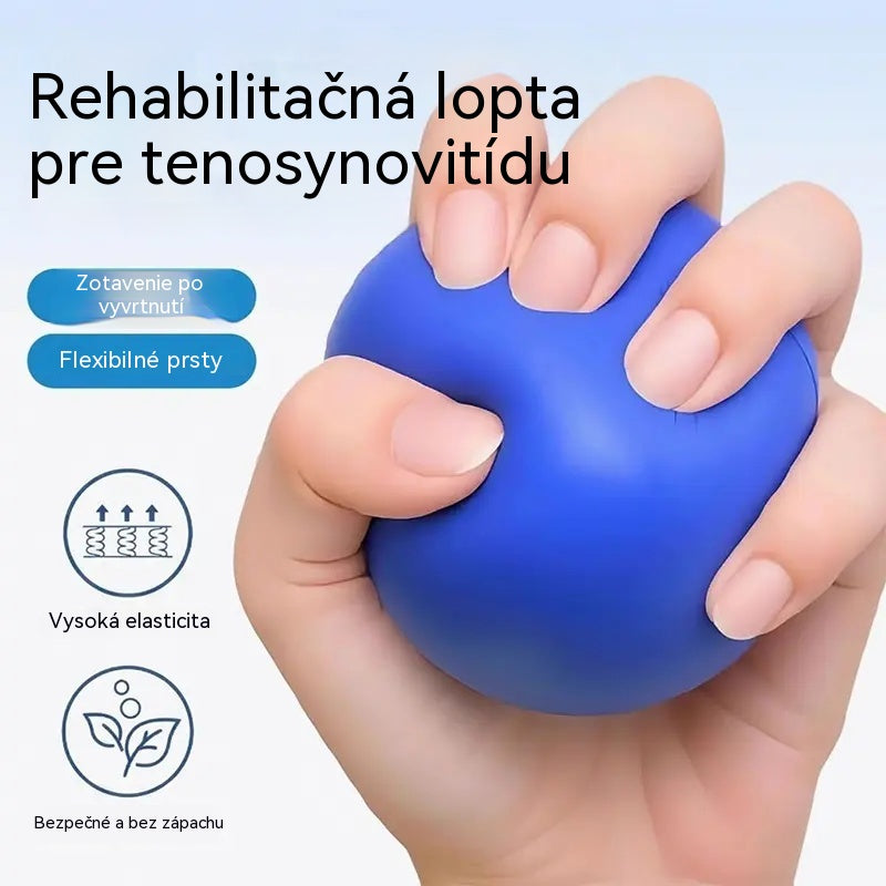 Ortopedická lopta na regeneráciu prstov a rúk s fixačnými krúžkami, pomôcka na posilnenie sily a mobility pre seniorov alebo po mŕtvici