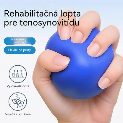 Ortopedická lopta na regeneráciu prstov a rúk s fixačnými krúžkami, pomôcka na posilnenie sily a mobility pre seniorov alebo po mŕtvici