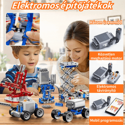🏆🤖【312 darabos】Elektromos építőkocka játék