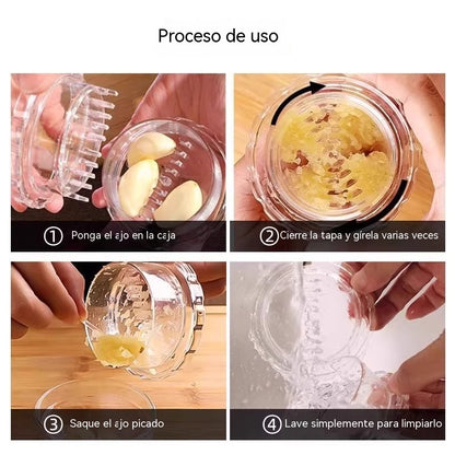 🔥【Compra 5 y llévate 5 gratis】🧄 Picadora manual transparente de ajo y jengibre