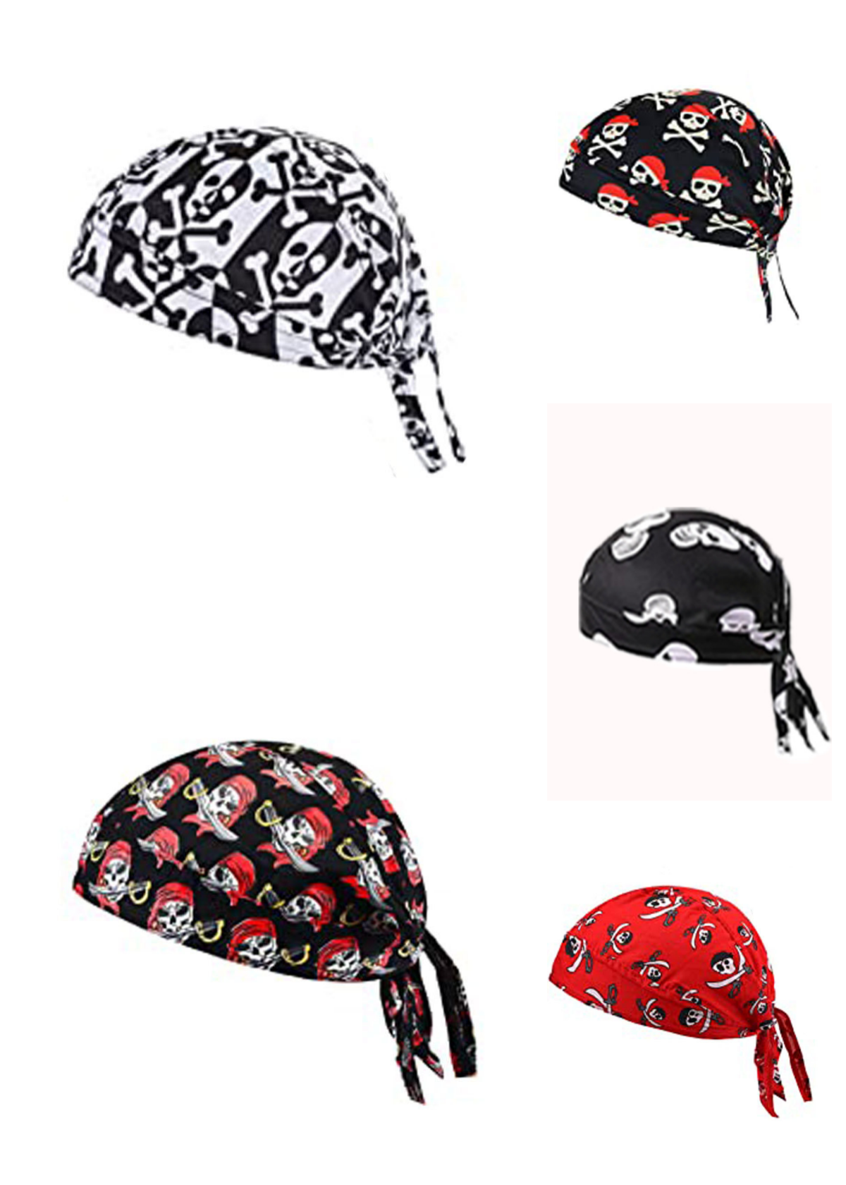 🏝【Paquete de gran valor – 5 piezas】Elegante sombrero/pañuelo para la cabeza de estilo retro hecho de seda transpirable