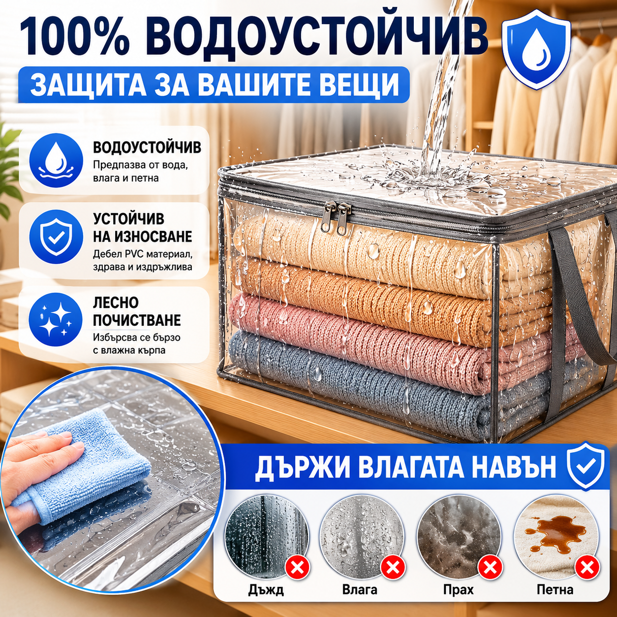 3 броя 22€--🔥Оферта за ограничено време: 49% отстъпка 📦Голяма, издръжлива, дебела, прозрачна пластмасова торба за съхранение на дрехи, преместване и съхранение