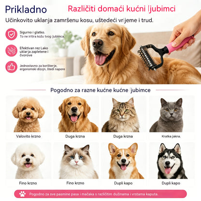 🐱🐕🐈 Višenamjenski češalj 3 u 1 za raspetljavanje dlaka kućnih ljubimaca, češalj za uklanjanje dlaka sa pasa i mačaka.