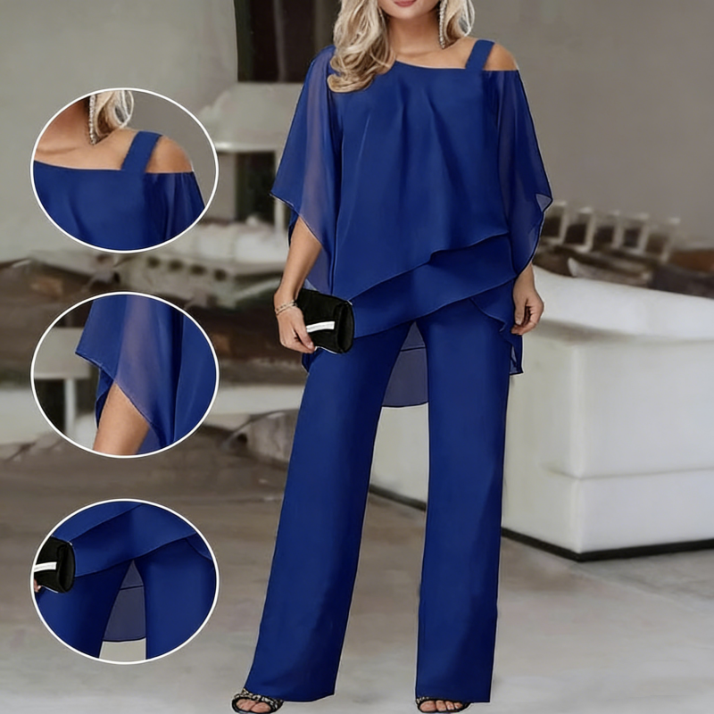 ⏳ Korlátozott ideig tartó ajánlat ⏰【50-120 KG】👚👖 Női kétrészes szett: bőrbarát anyag, ejtett vállú fazon ✅【Felső + Nadrág】