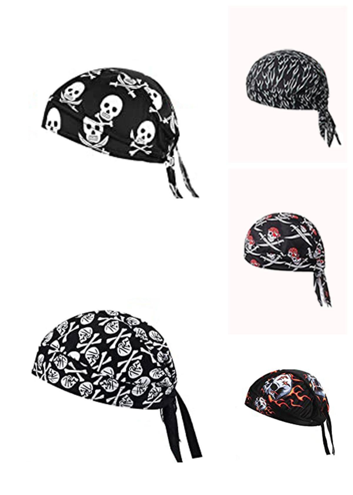 🏝【Paquete de gran valor – 5 piezas】Elegante sombrero/pañuelo para la cabeza de estilo retro hecho de seda transpirable