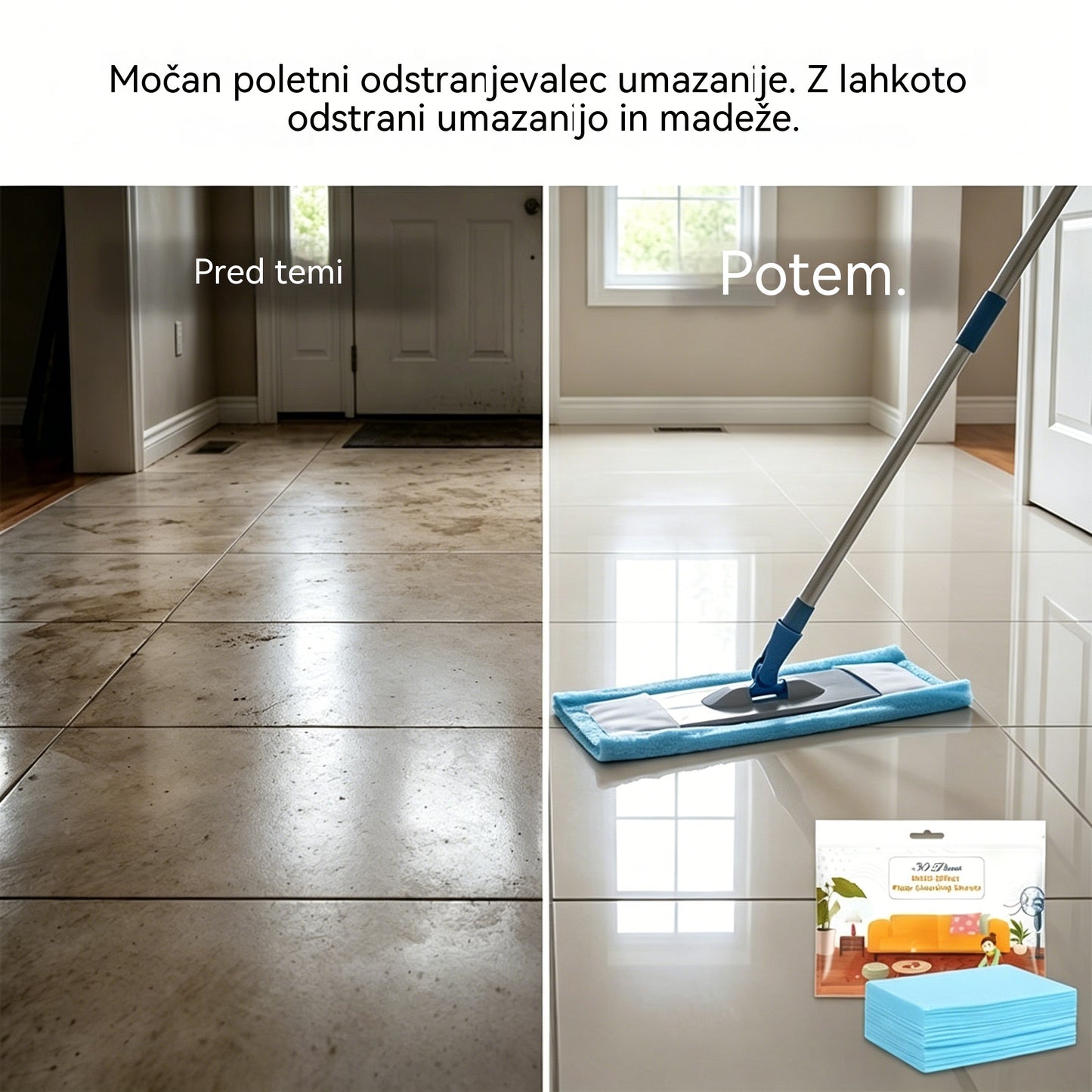 🧹【Nova izboljšava! 210 enot】✨ Antibakterijske in dezodorirajoče večnamenske čistilne tablete | Primerno za lesena, laminatna, ploščicna tla in stene prikolic