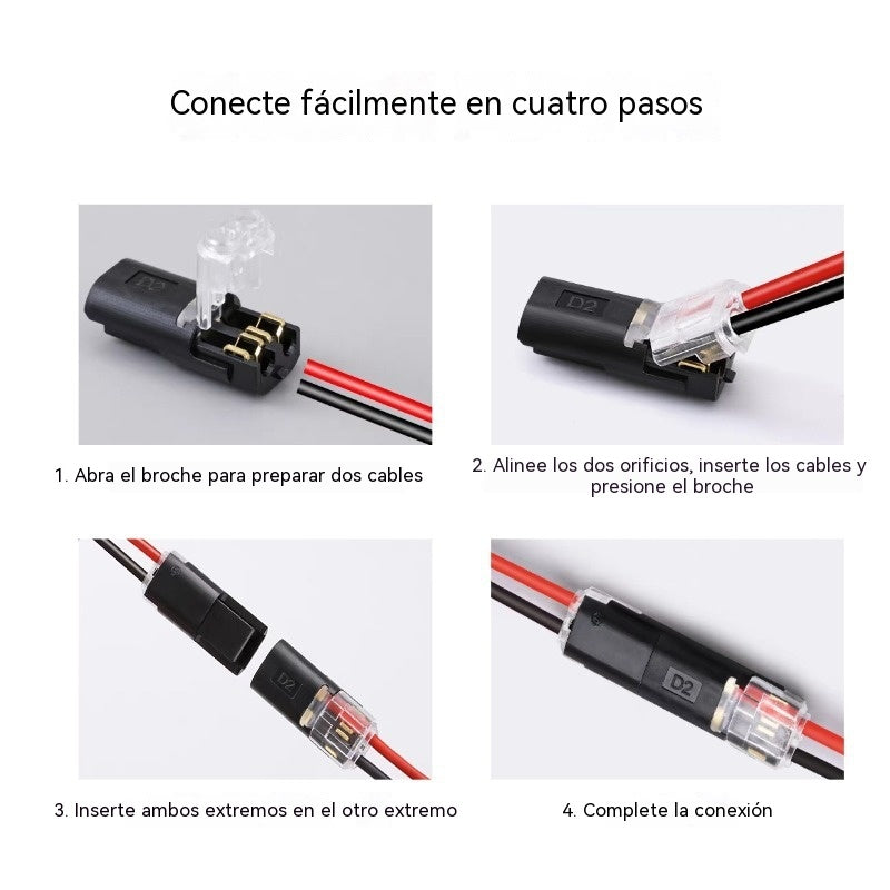 🥳Artículo más vendido de 2026🥳⏰ 【50/100 unidades】Conector de dos cables con hebilla de bloqueo, ¡50% de descuento! Hebilla de bloqueo de seguridad, antideslizante⚡️