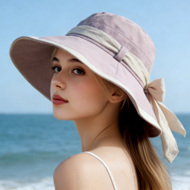 🌞📢 ¡50% de descuento! 👒 Sombrero de sol de ala ancha con lazo para mujer: ligero, transpirable y con protección UV 🌸