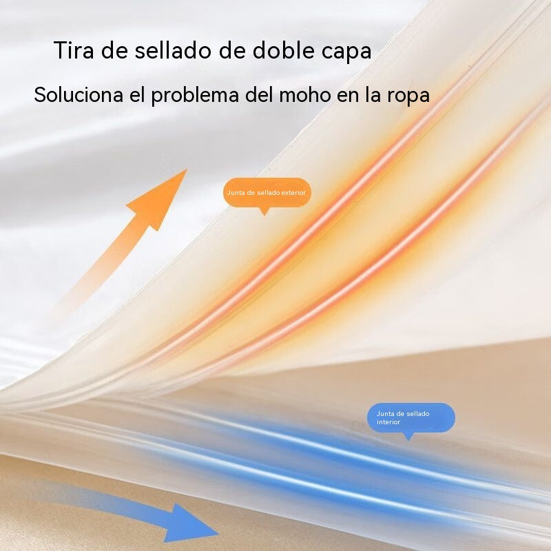 🧳【Juego de 5 piezas】💨 Bolsa de almacenamiento al vacío grande y compresible: no requiere bomba, es a prueba de fugas e ideal para ahorrar espacio en maletas y en casa ✈️