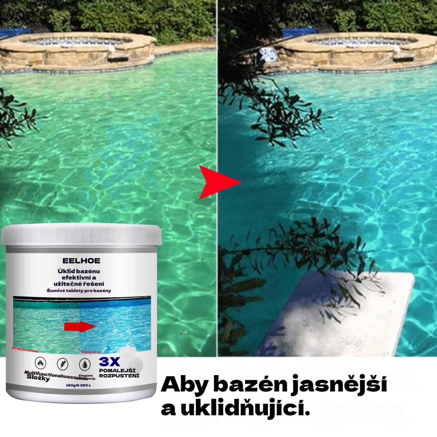 🔥Kupte 1 a získejte 1 zdarma (2 lahvičky) Šumivé tablety na čištění bazénů