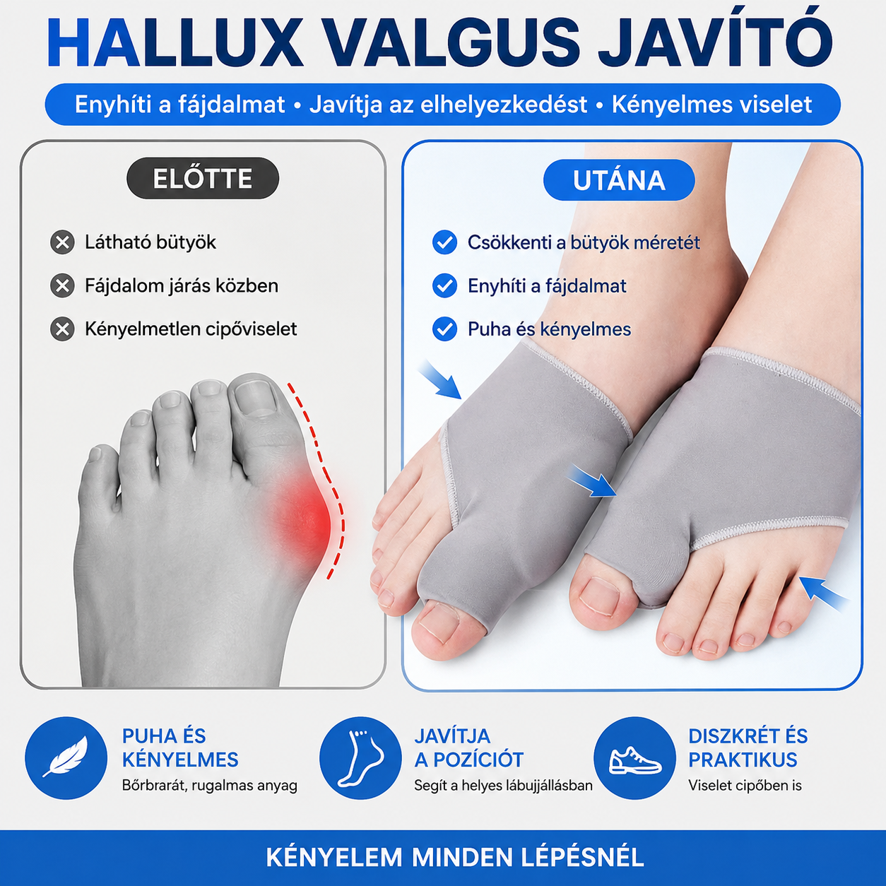 【4 pár】🦶Hallux valgus lábujjvédő