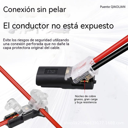 🥳Artículo más vendido de 2026🥳⏰ 【50/100 unidades】Conector de dos cables con hebilla de bloqueo, ¡50% de descuento! Hebilla de bloqueo de seguridad, antideslizante⚡️