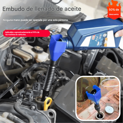 🔥【5 piezas】🚗Herramienta para repostar y verter combustible en el coche, embudo manos libres🔥