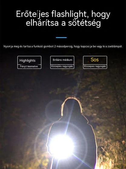 🎁🎁2 az 1-ben íves önvédelmi zseblámpa