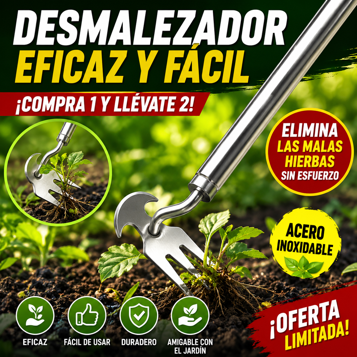 🔥【Compra 1 y llévate 1 gratis】🌿Extractor de malas hierbas: eficaz para eliminar las malas hierbas y fácil de usar