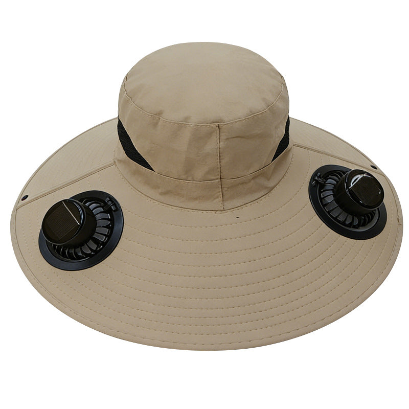 🧢 ¡Oferta por tiempo limitado: 40% de descuento! ☀️ Sombrero de pescador unisex con energía solar, protección solar y ventilador – UPF 50+, transpirable, correa ajustable, fácil de llevar ✨