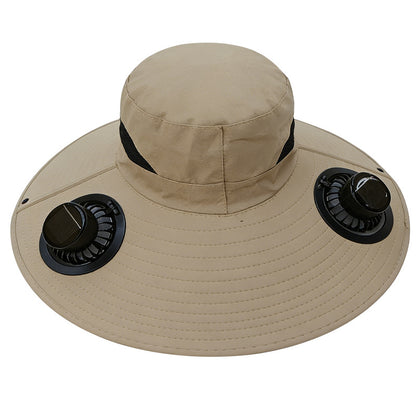🧢 ¡Oferta por tiempo limitado: 40% de descuento! ☀️ Sombrero de pescador unisex con energía solar, protección solar y ventilador – UPF 50+, transpirable, correa ajustable, fácil de llevar ✨